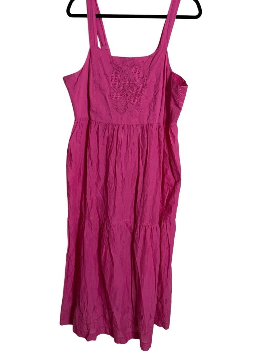 Gudrun Sjoden Organic Cotton Embroidered Maxi Dress With Pockets Size XL